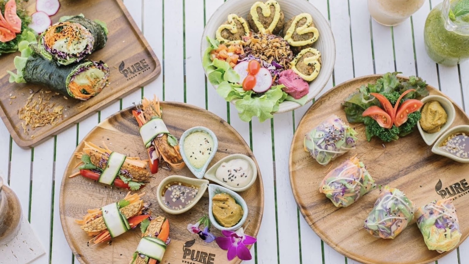 Dishes at Pure Vegan Heaven