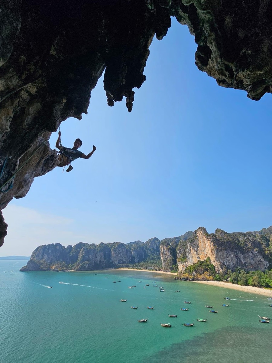 Climbers at a Railay crag