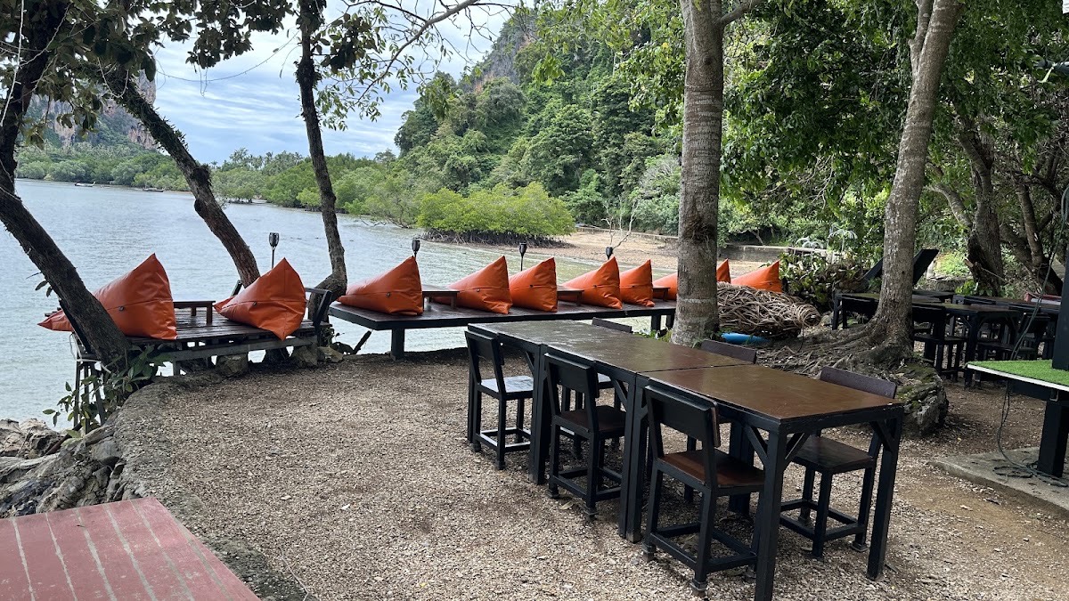 View over the water from Tew Lay Bar at the far east end of Railay