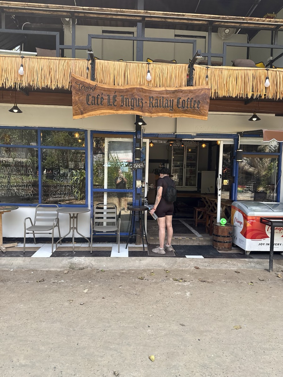 A shopfront on Railay signed Café LÉ Inguz – Railay Coffee