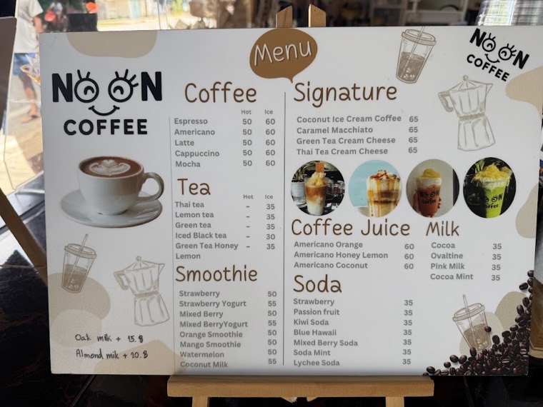 Drinks and pastries at NooN Coffee