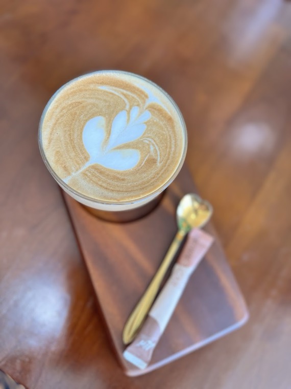 Coffee and toast at Vibe Cafe